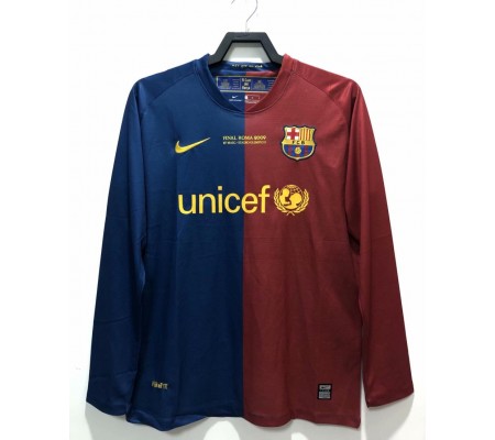 Barcelona 08/09 UCL Final Home Long Sleeve Soccer Jersey